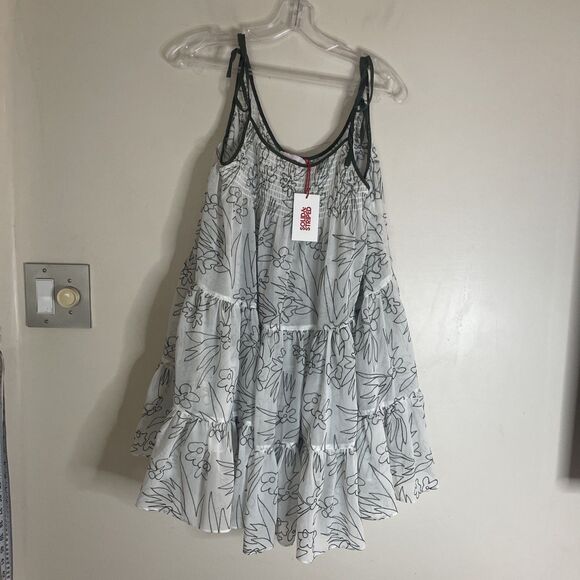SOLID & STRIPED The Parker Dress Tiered Floral Embroidered Babydoll Mini S NEW - Picture 2 of 5